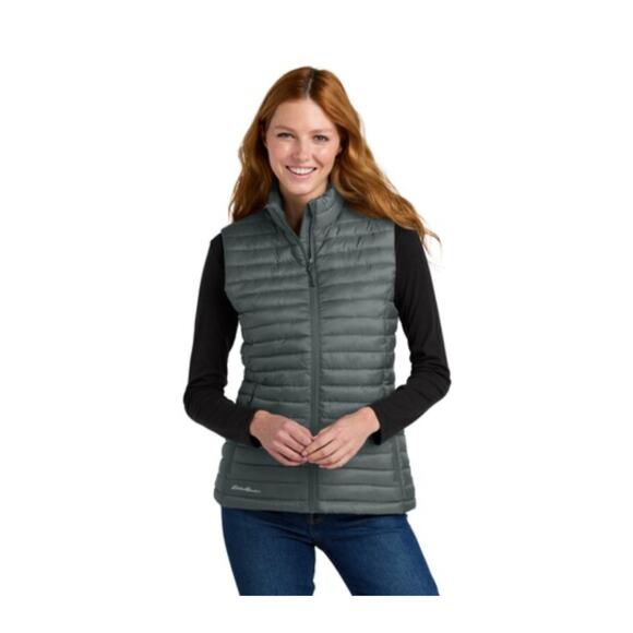 NEW Eddie Bauer gray packable quilted vest - Picture 1 of 8